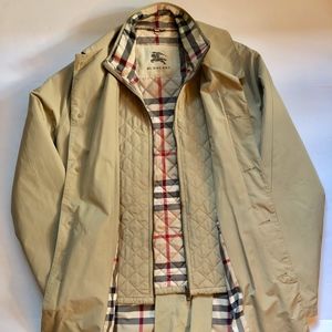 Men's Burberry Car Coat/Trench w/ Quilted Lining